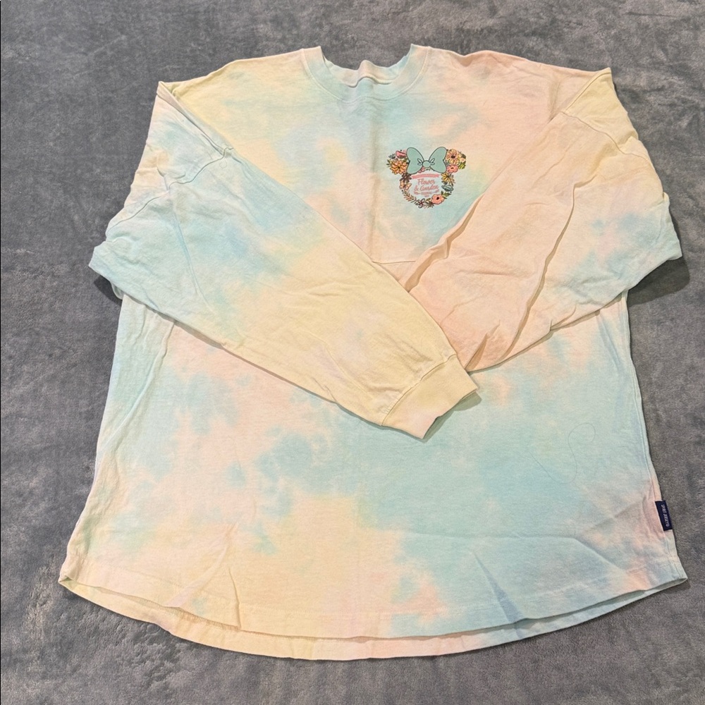 Disney Pastel Tie-Dye LS Oversized Sweatshirt Flower & Garden Festival 2020, XL